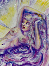 Load image into Gallery viewer, “Fairy Cat Nap” Original Acrylic Painting
