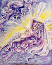 Load image into Gallery viewer, “Fairy Cat Nap” Original Acrylic Painting
