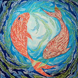 Zodiac Series Original Oil Painting "Pisces"
