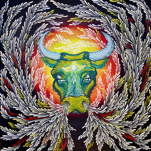 Zodiac Series Original Oil Painting "Taurus"